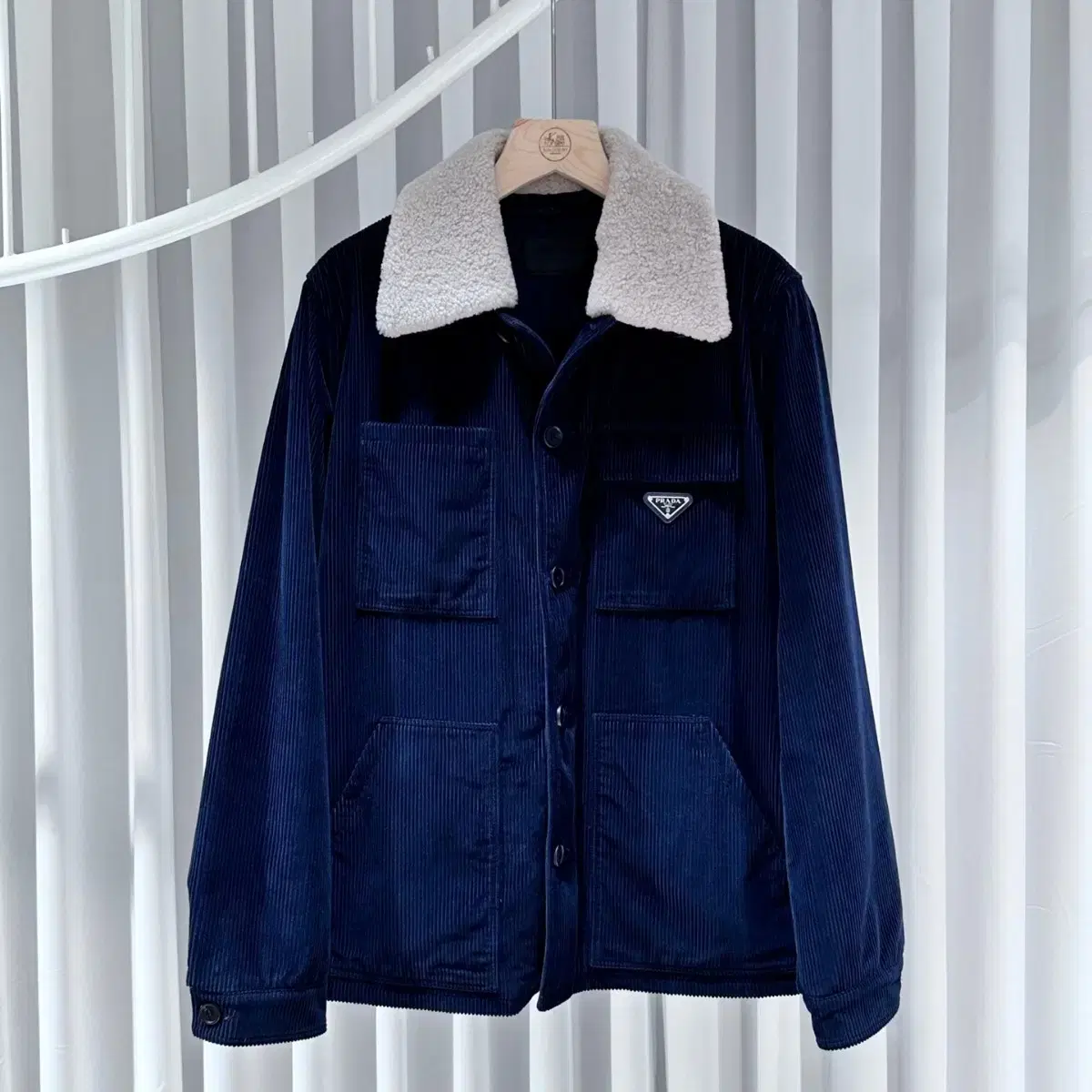 Prada Shearling Corduroy Jacket / 52