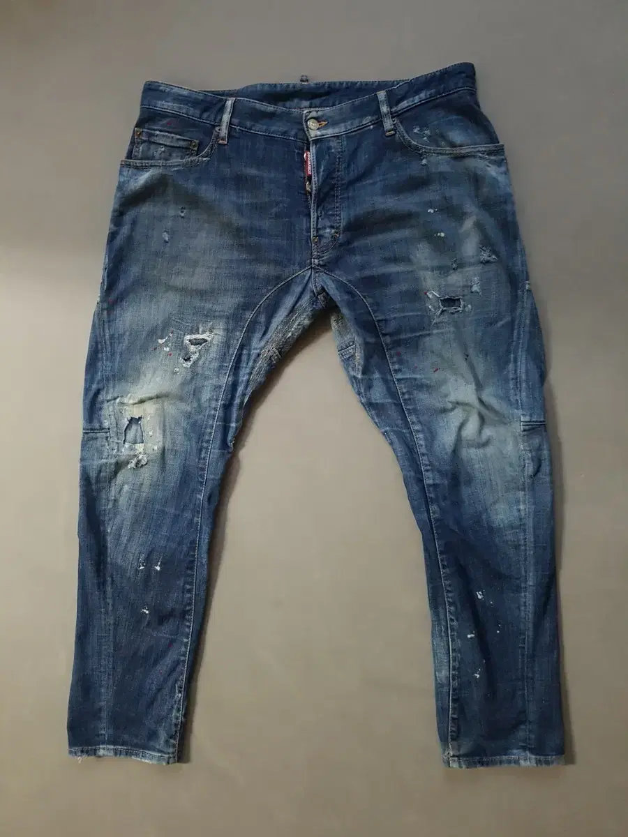 [52] Genuine Distressed 2 Damaged Washed Tidey Biker Jeans 36 37