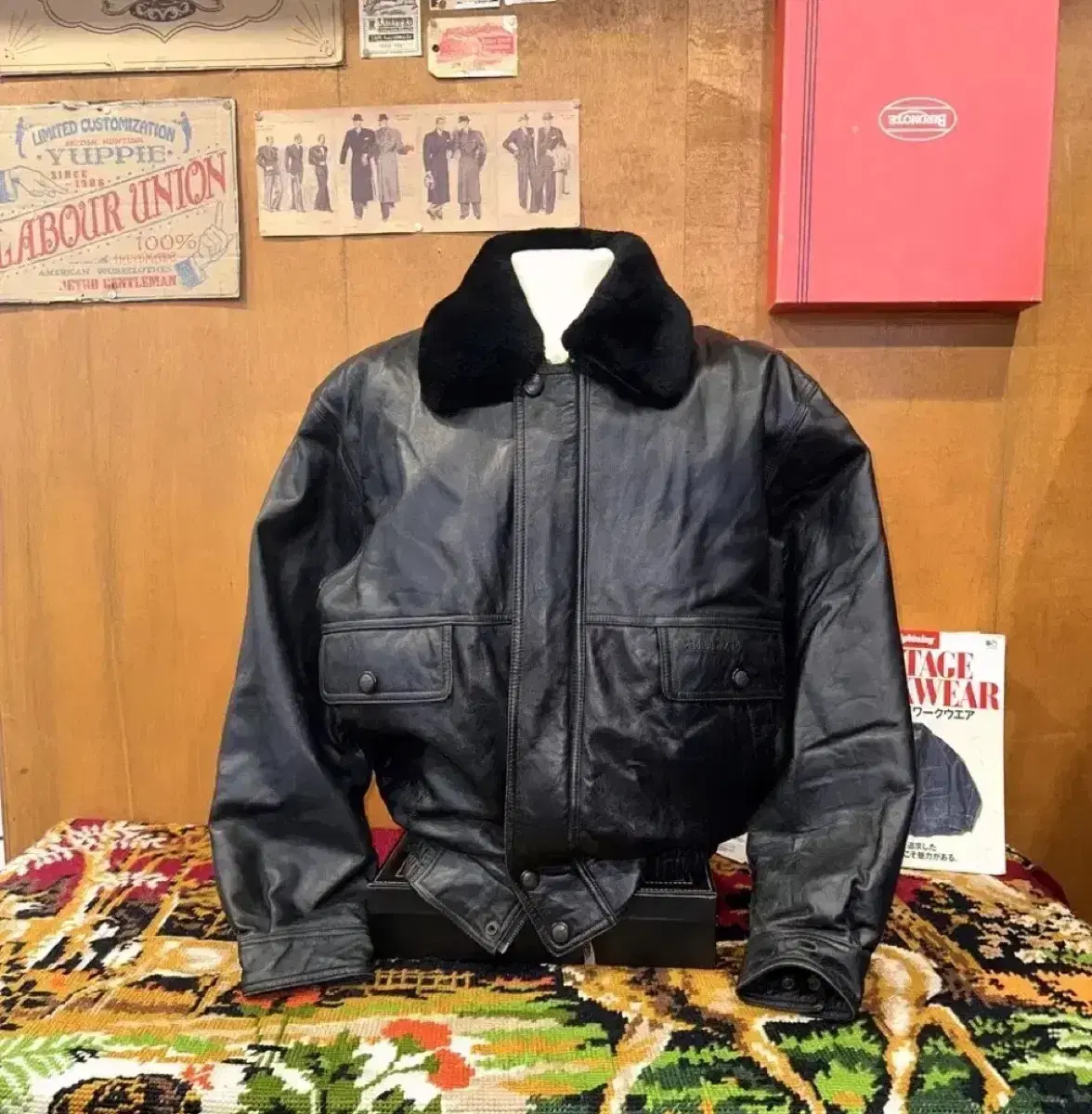 902/(XL) 가죽자켓 레더자켓 bomberjacket 아메카지 워크웨어 빈티지