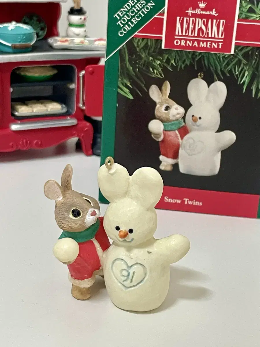 Hallmark Ornaments) Bunny Twin Snowmen