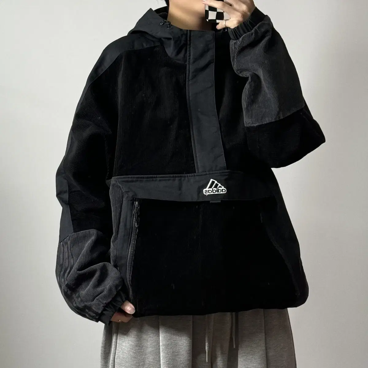 adidas Corduroy Hooded Anorak Black XL [112504]