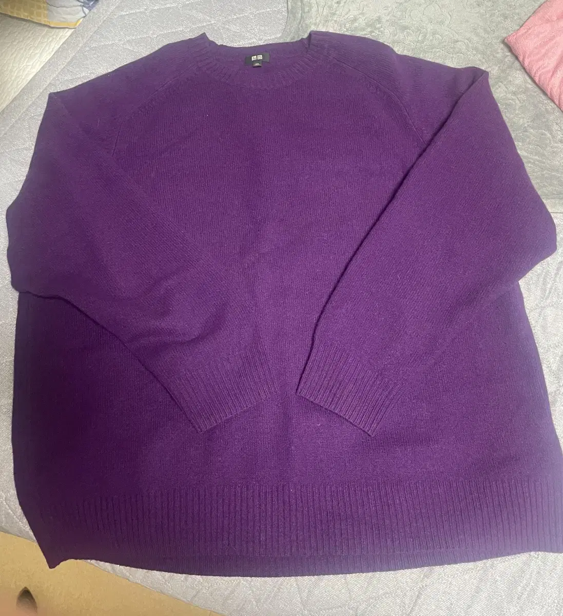 Uniqlo Lambswool Crew Neck Knit Purple 4XL