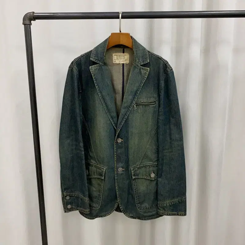 Geth Vintage Washed Denim Blazer Jeans Jacket 95 A07060