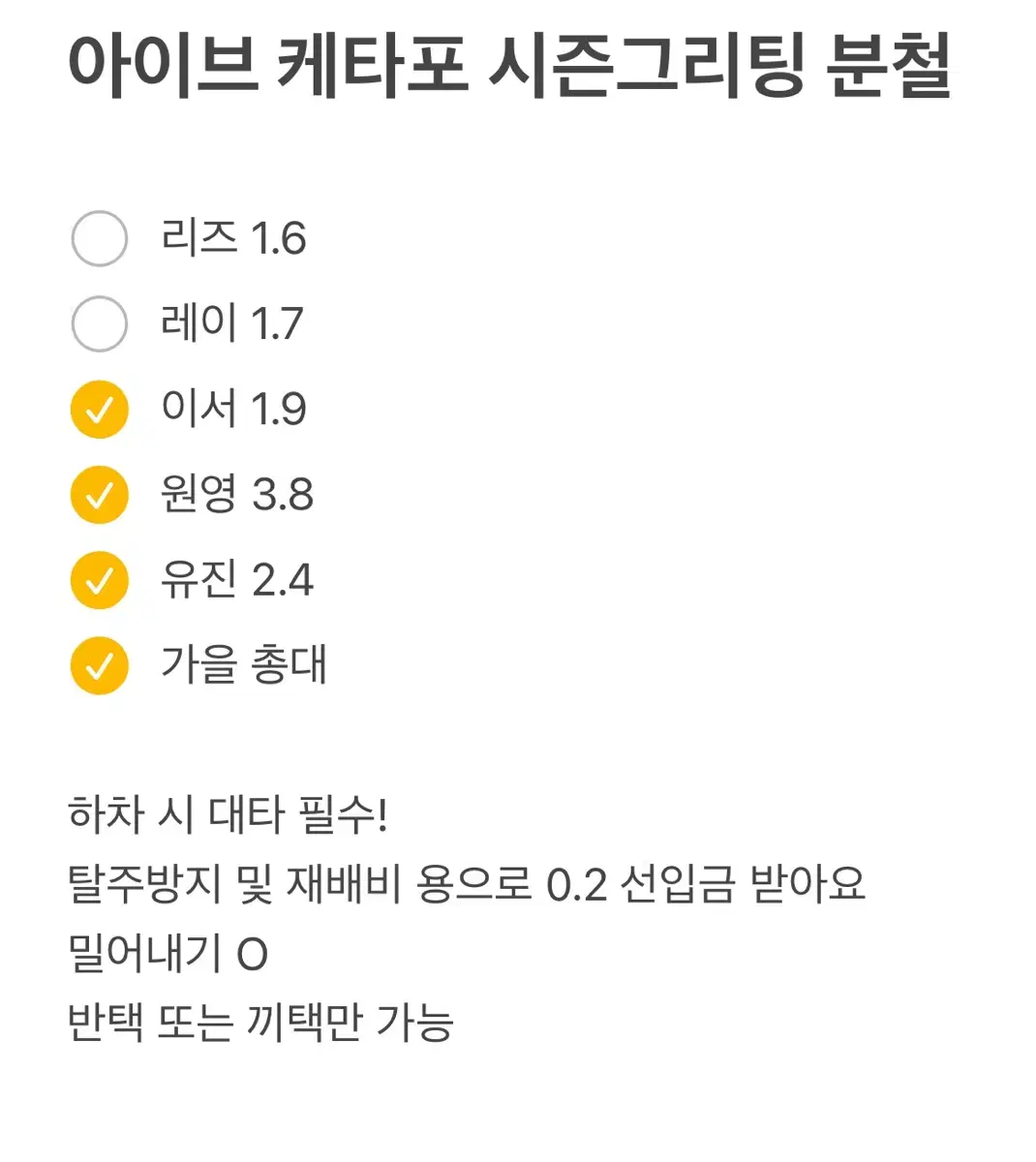 아이브 2025 시즌그리팅 케타포