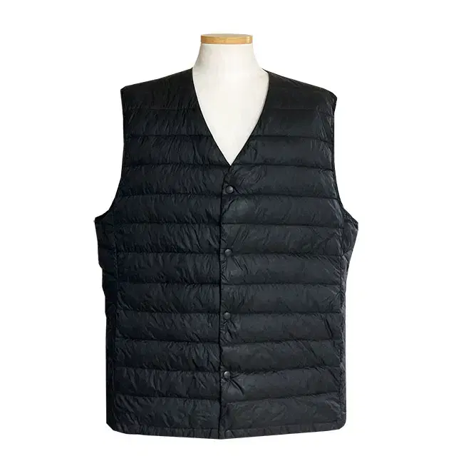 [OCCANE] Big size duck down black lightweight padded vest 3XL 110