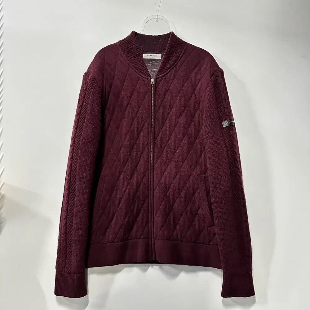 Vinpol Wine dia Quilted Zip-up Cardigan 105 24112519