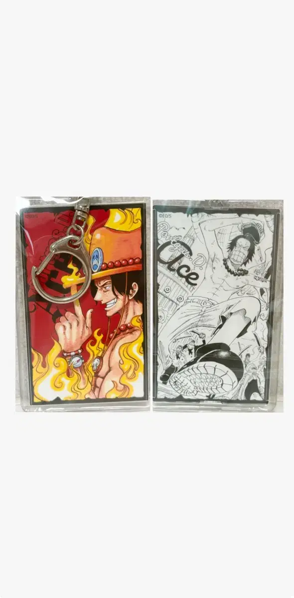 ONEPIECE Ace photocard keyring Double-sided original artwork