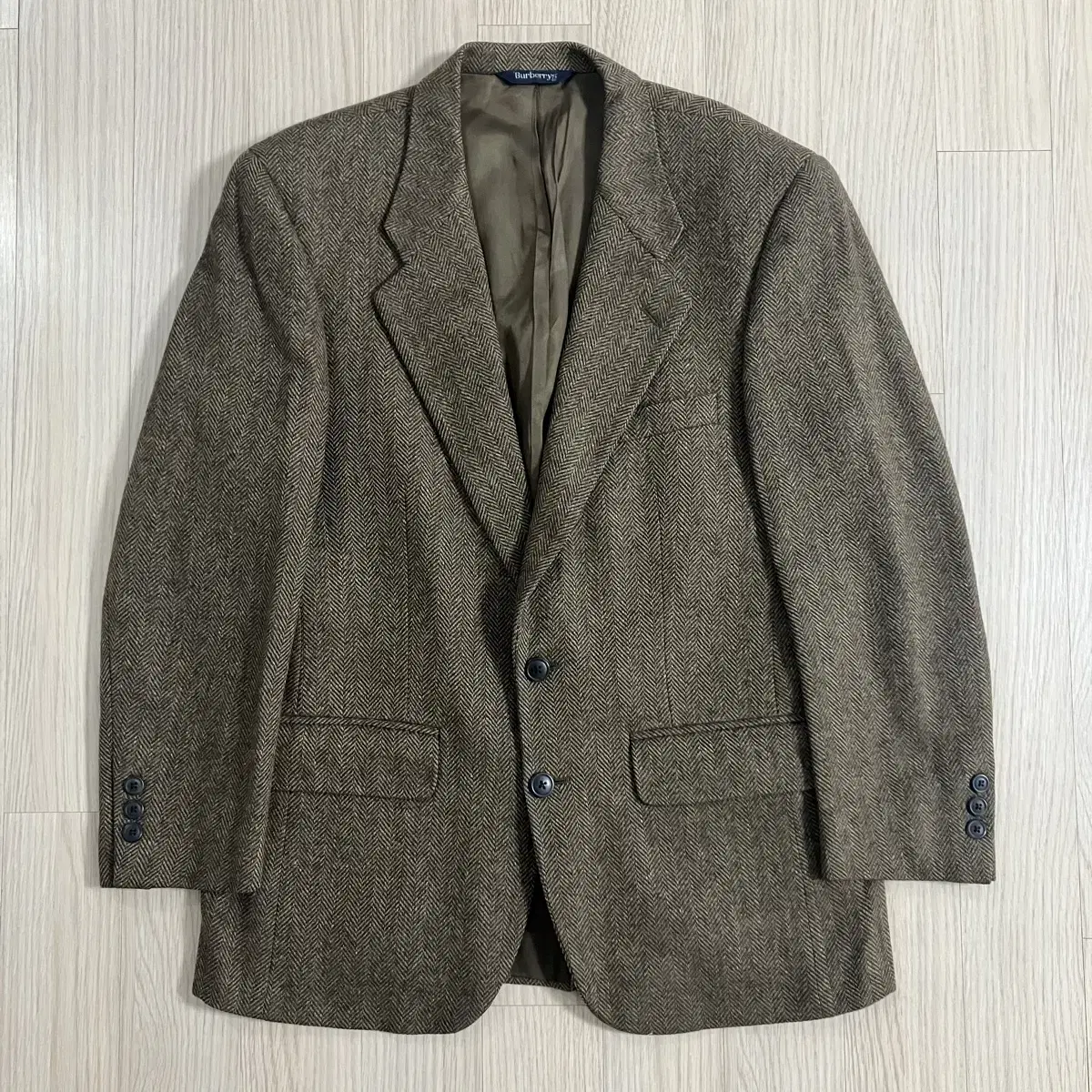 Burberry Herringbone Wool Jacket Brown