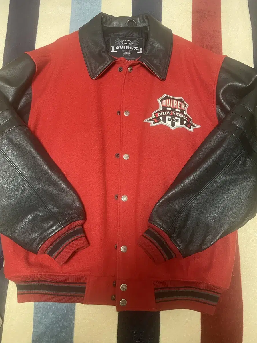 Avirex Leather and Wool Jacket Varsity Jacket AVIREX