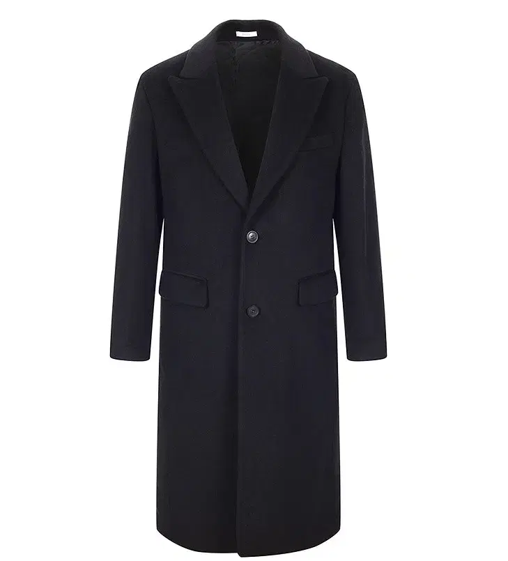 [New] Giorgio Jia Black Semi Over Peaked Long Coat [Size 100]