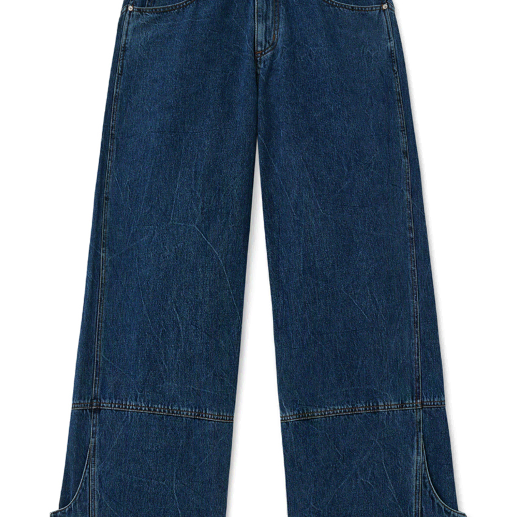 노운 maxi wide denim pants (mid blue)