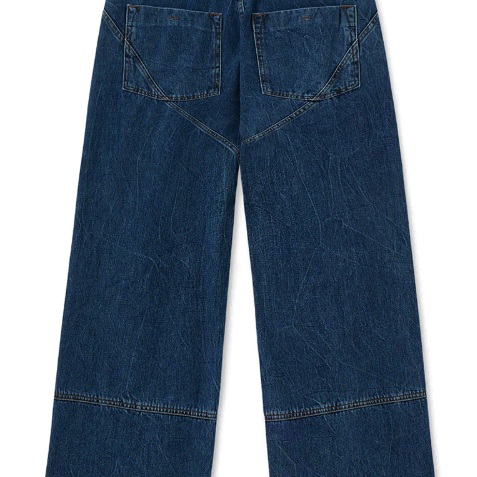 노운 maxi wide denim pants (mid blue)