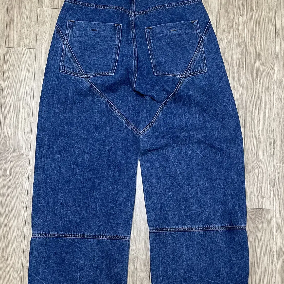 노운 maxi wide denim pants (mid blue)