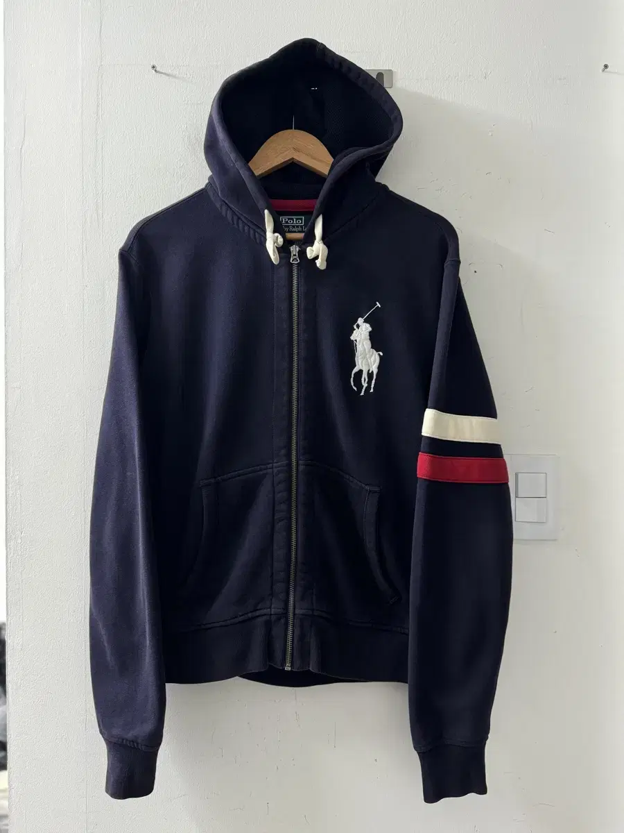 Polo Ralph Lauren Men's Big Pony Brushed Hooded Zip-Up _ Navy