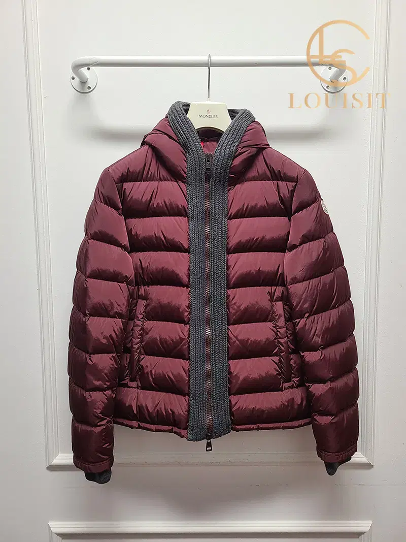 [1] Moncler burgundy cannut knit padded jumper