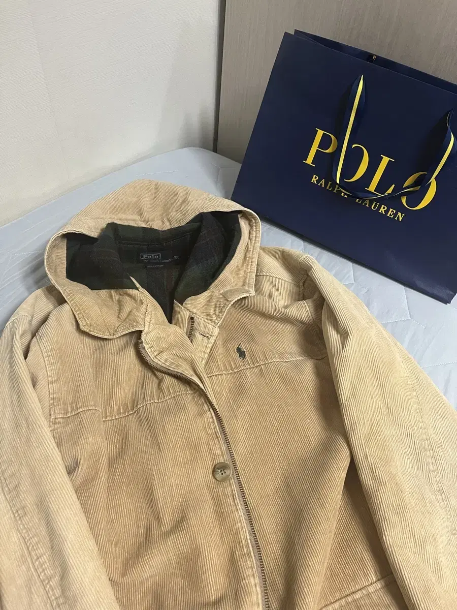 100% Polo Ralph Lauren Corduroy Hooded Jumper