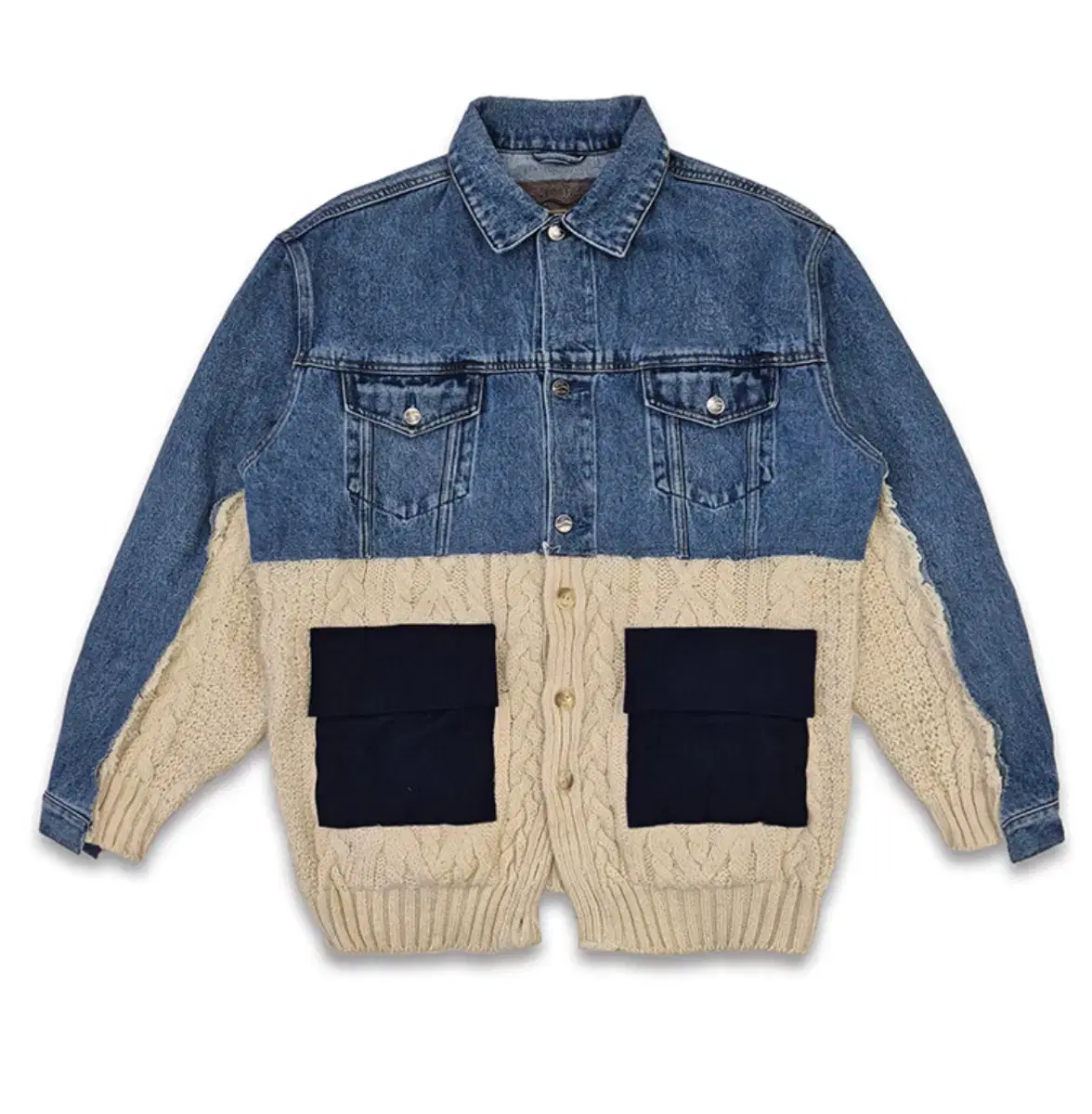 ORLEANSSTORE ORLEANSSTORE Denim knit jacket