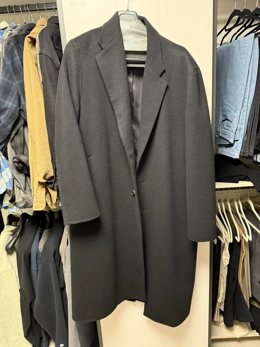 Time Homme/23FW Cashmere Single Coat Black/105