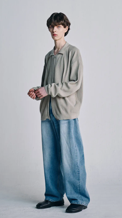 NONE WIDE DENIM PANTS (MID BLUE) 2 sizes