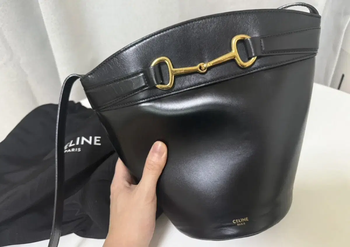 Seline Triope Leather Bucket Bag Small