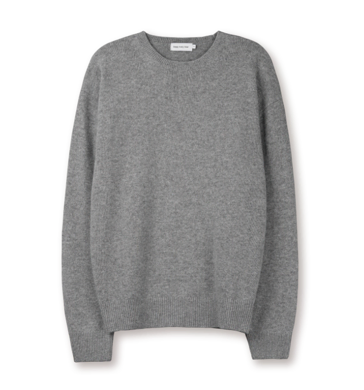 Steady Everywhere Cozy Wool Cashmere Roundneck Knit in Melange Gray / 2