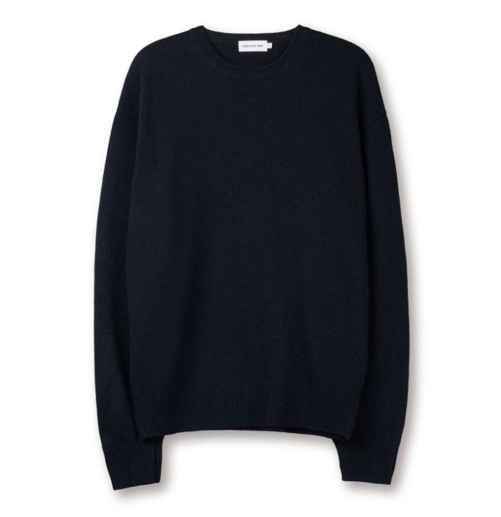 Steady Everywhere Cozy Wool Cashmere Roundneck Knit in Navy / 3