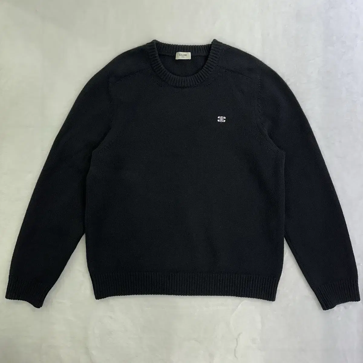 Genuine Celine Triomphe Crewneck Wool and Cashmere Sweater Knit