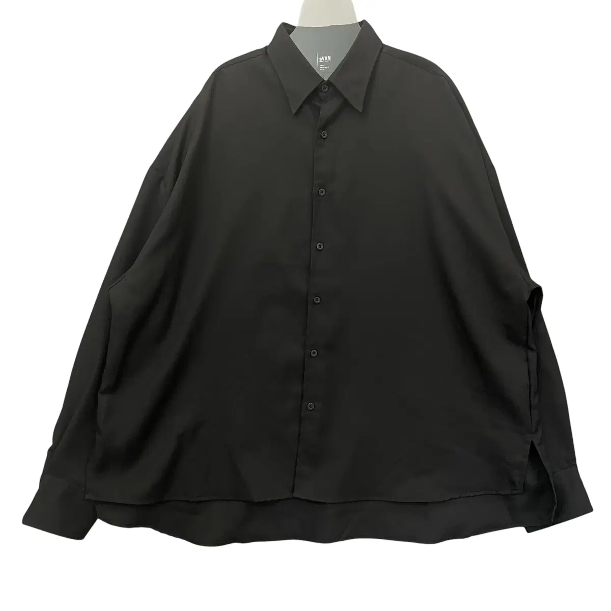 aVAN Big Size Black Poly Long Sleeve Shirt