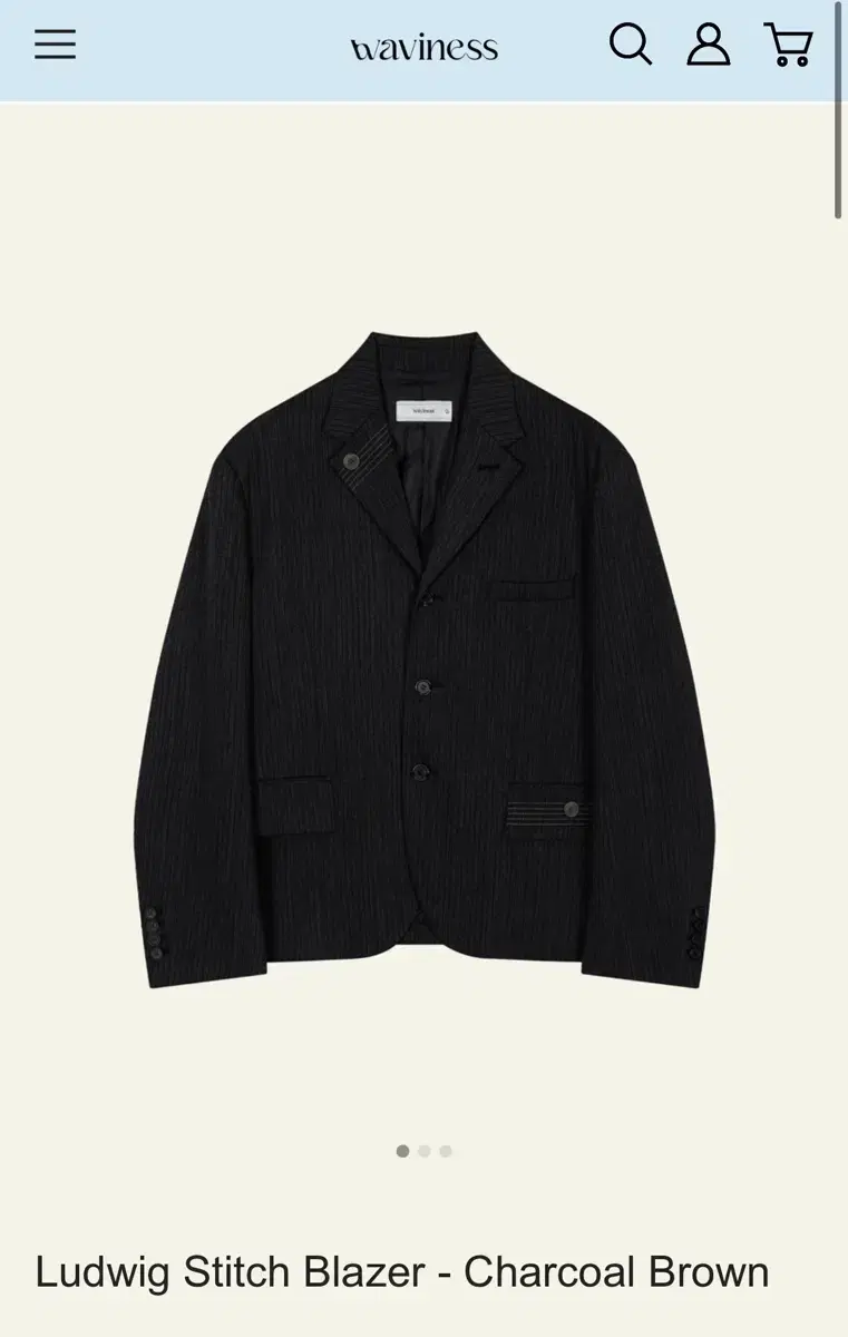 [2] WAVINESS 24FW Blazer Jacket Charcoal Brown for sale