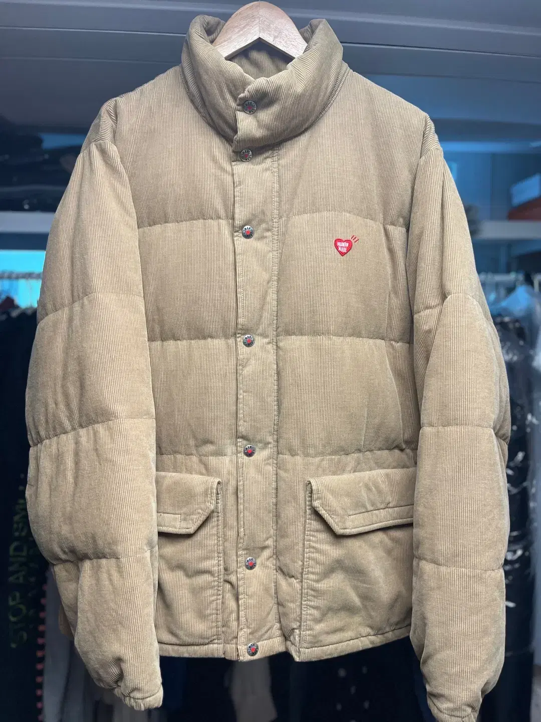 Humanmade Beige Corduroy Puffer Jacket XL