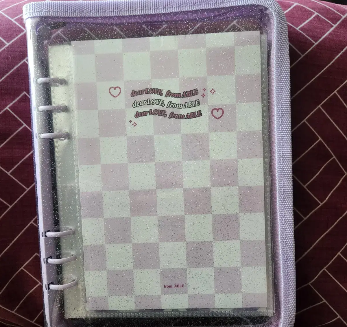 A5 6-hole photo card photocard binder bora Includes 20 lavender double-sided inner sheets