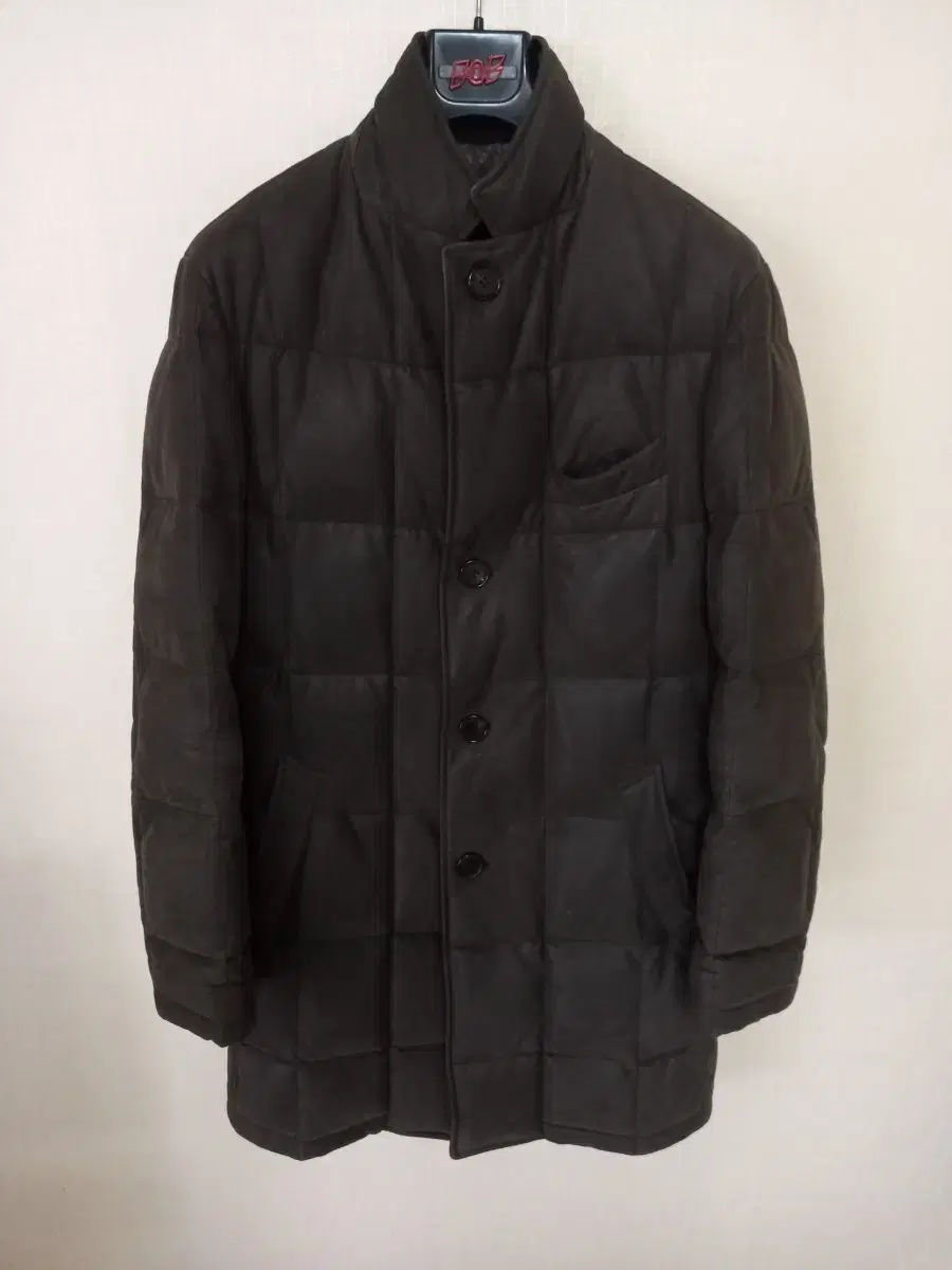 [Italy] Washable goose padded sheepskin long jacket slim100