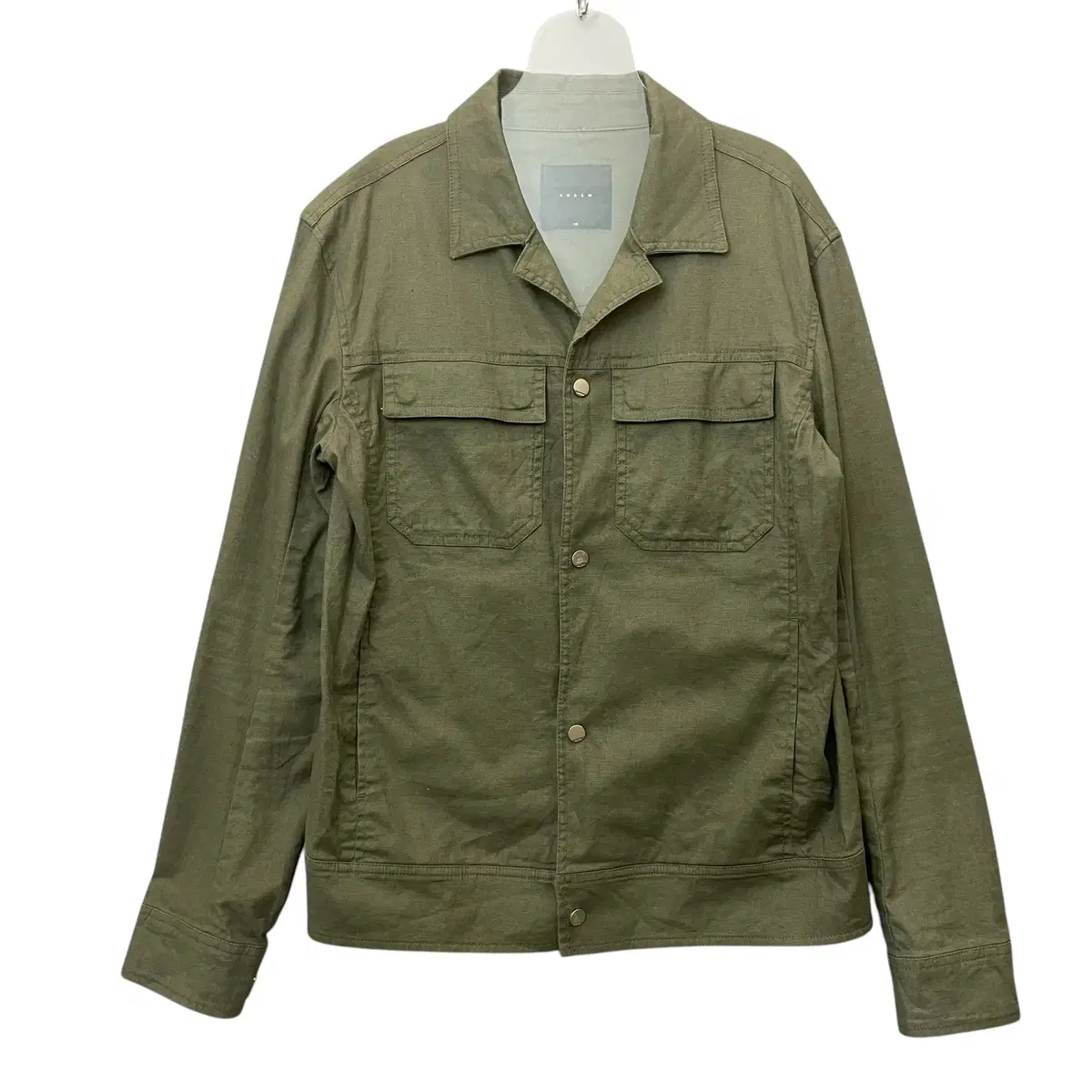 ANDEW Khaki two-pocket linen cotton jacket 100% cotton