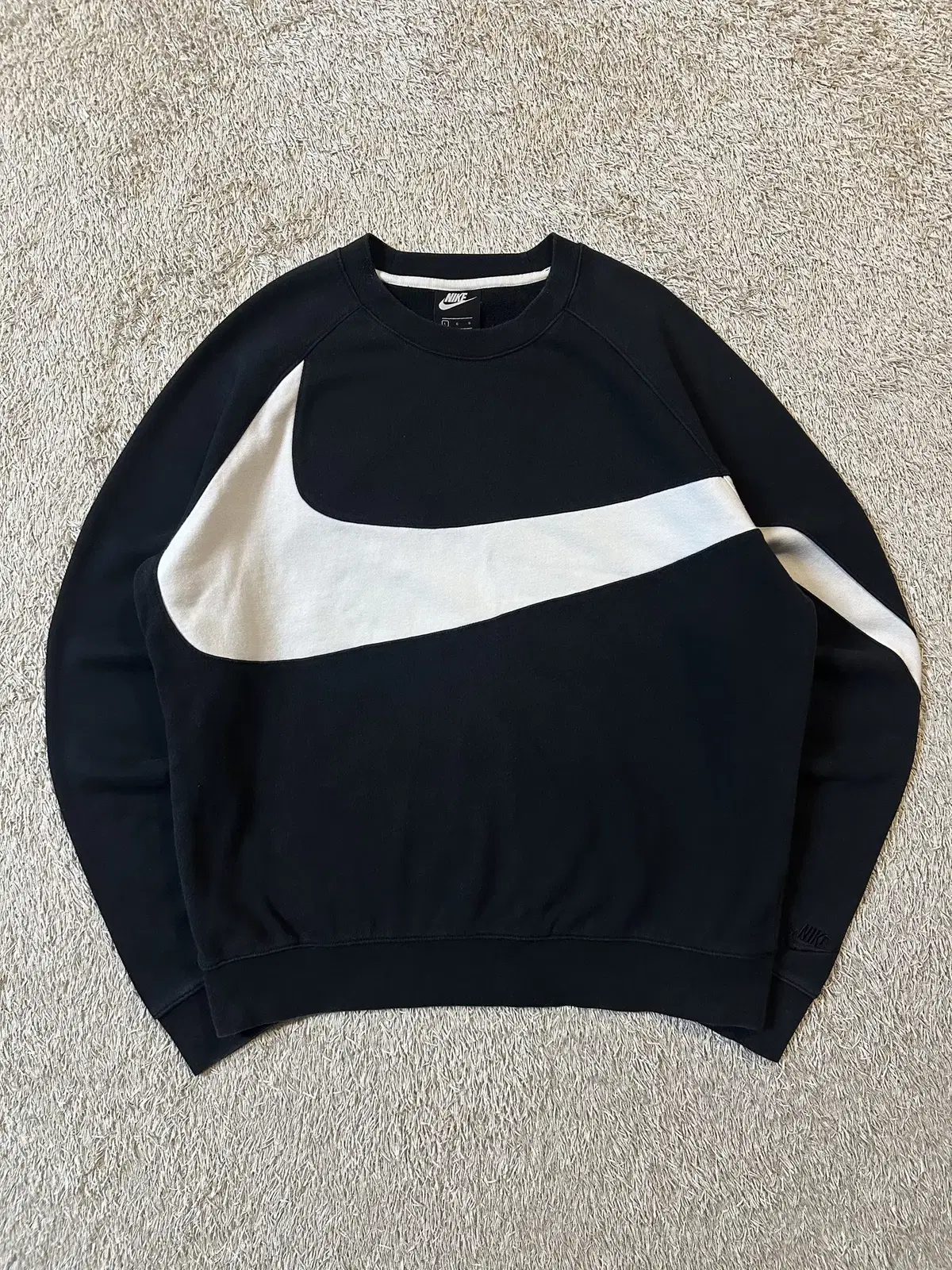 [L] NIKE Big Swoosh Man to Man Black