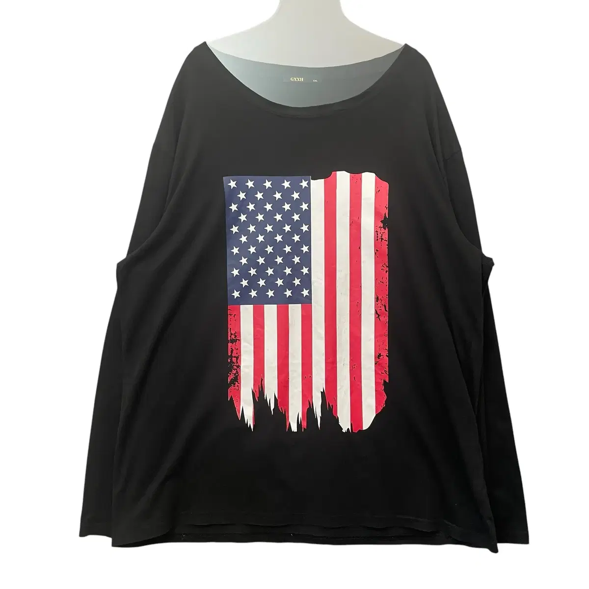 GXXH American Flag Print Long Sleeve T-Shirt 4XL