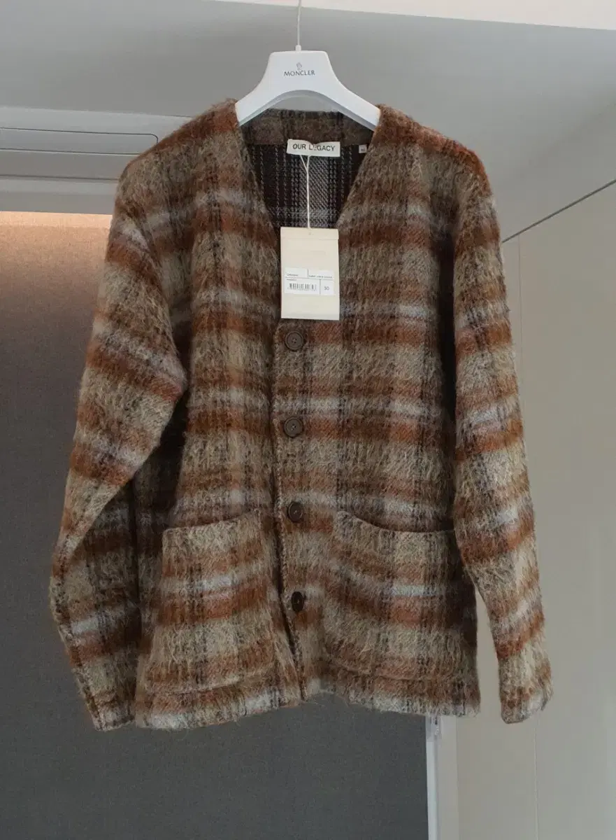 Haregashi Amen Check Mohair Cardigan