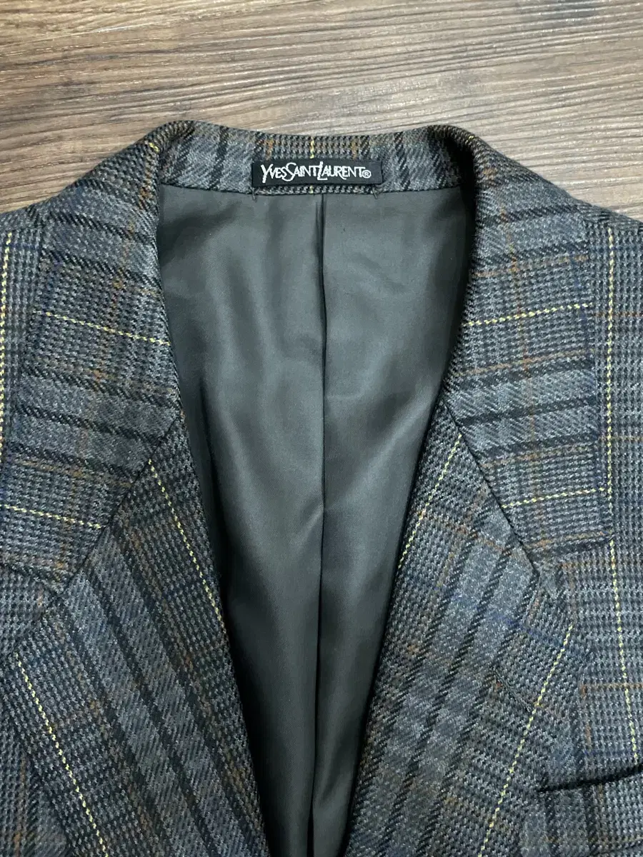 Yves Saint Laurent YSL Checked wool blazer jacket