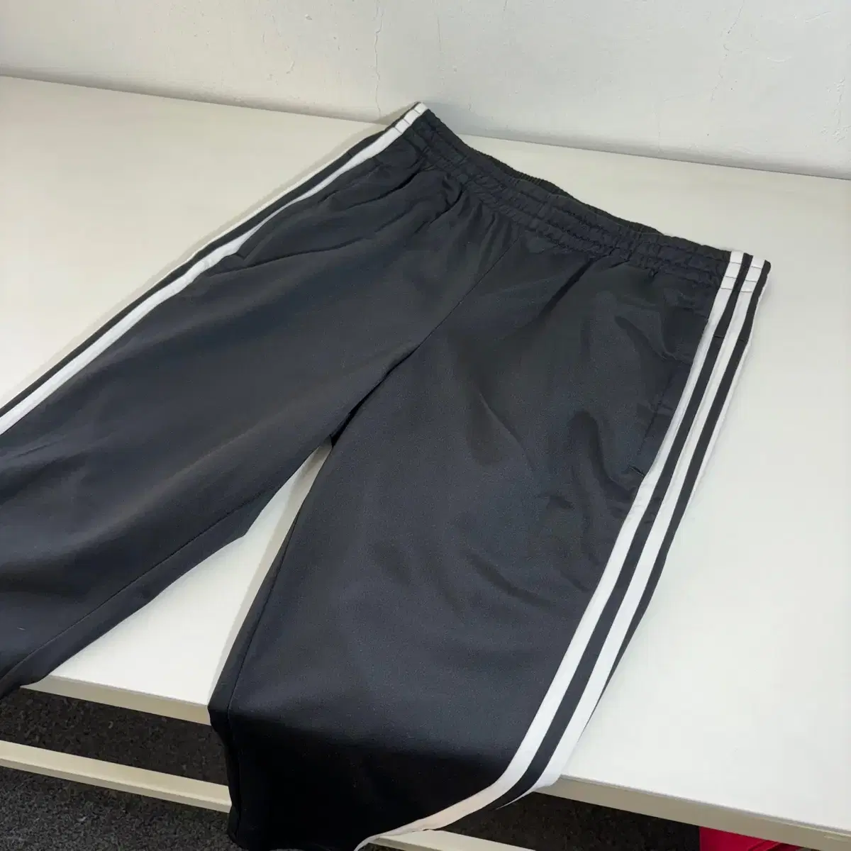 L Adidas Black and White Slim Fit Jersey Track Pants