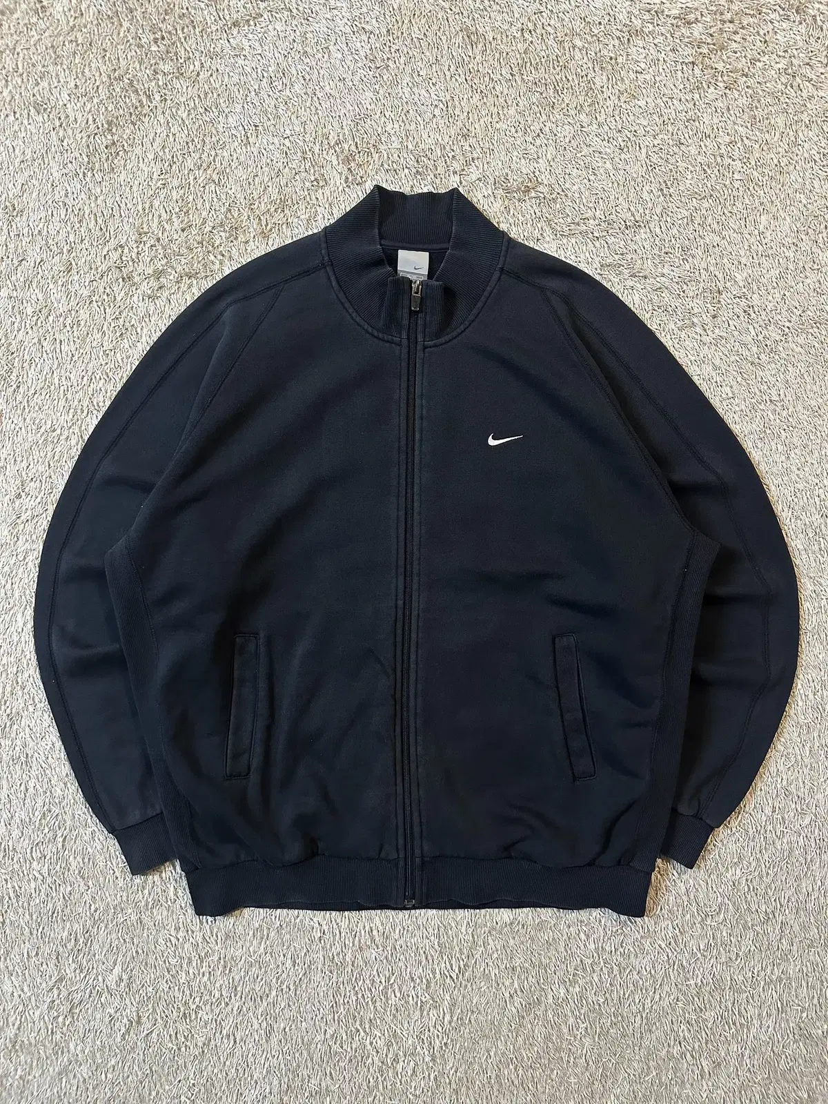 [XL] 00s Nike NIKE Swoosh Oversized Cotton Track Top Jersey Black