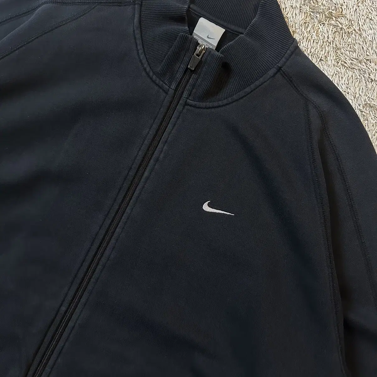 [XL] 00s 나이키 NIKE 스우시 오버사이즈 코튼 트랙탑 져지 블랙