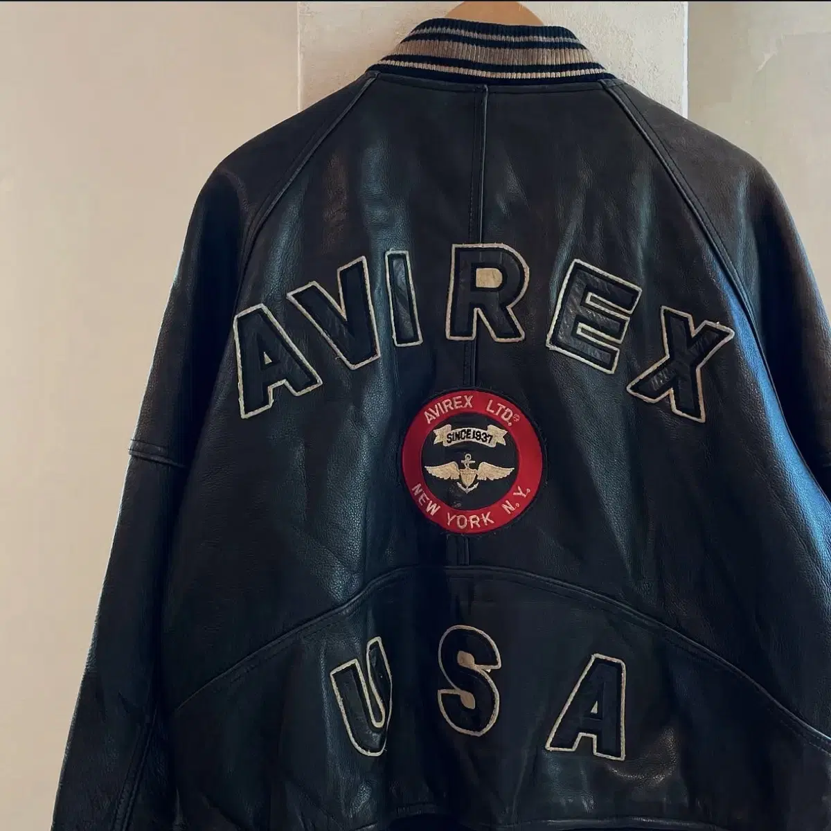 Varsity Jacket in Avyrex Leather