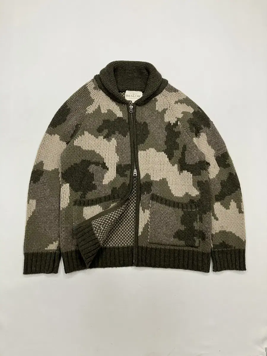 Bisloe Camo Zip-Up Cardigan Cowichan Knit