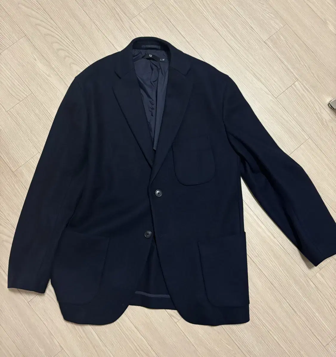 Uniqlo Jil Sander +J wool blend oversized jacket navy