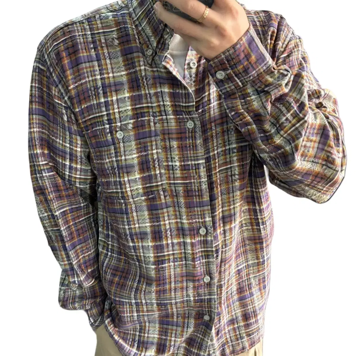 L Missoni Loose Fit One-Pocket Sidechurch Pattern Shirt Southern