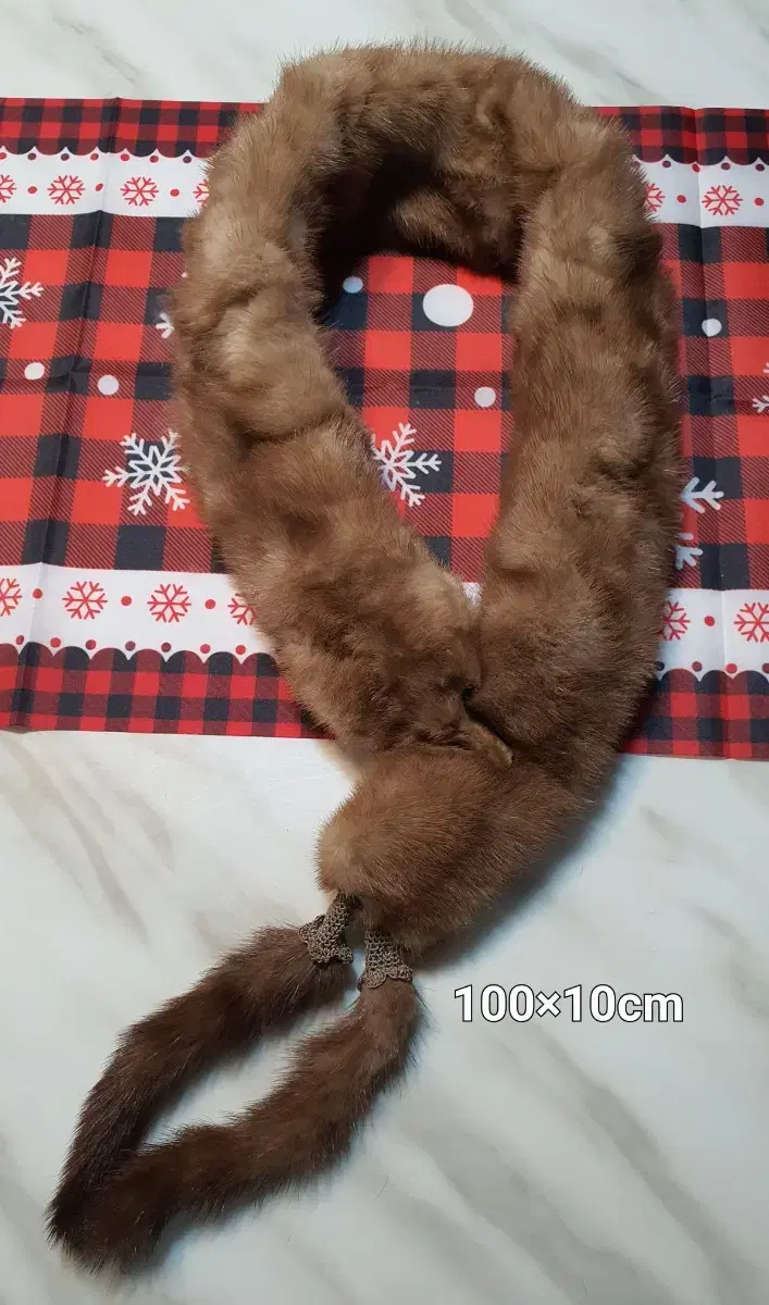 빈티지 휘메일 밍크 통목도리 100cm