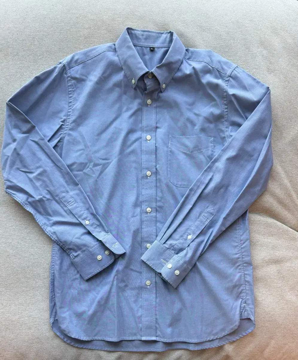 [MUJI]MUJI One-pocket light blue shirt XL