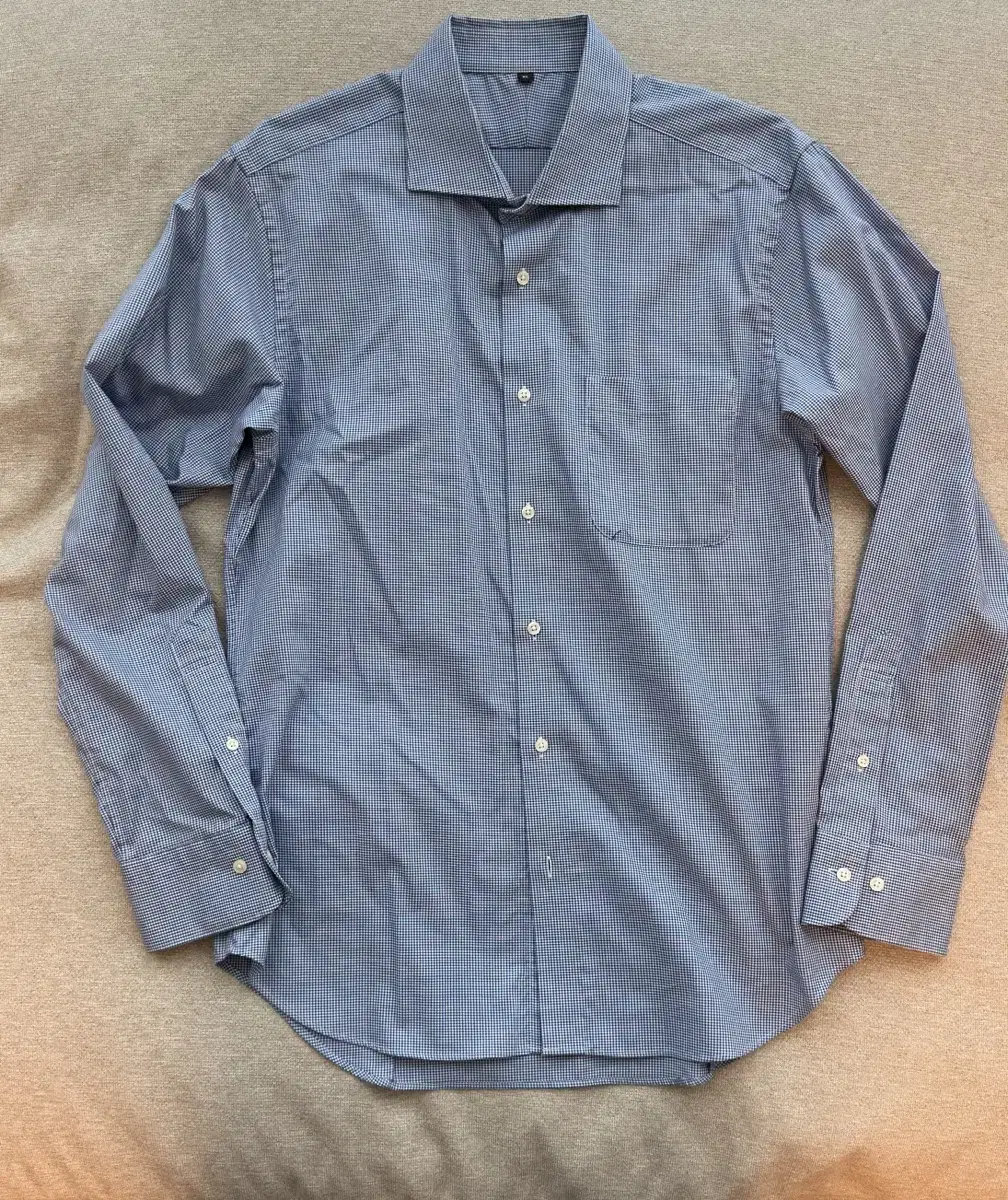 [MUJI] MUJI Wide Kara Blue Check Shirt XL