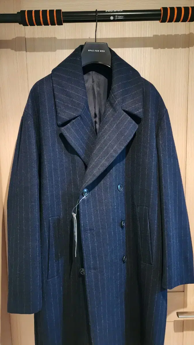 (NEW) Eight Seconds Navy Chalk Overfit Double Coat XL