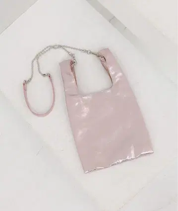LAKORE 핑크 광택 미니 2WAY 체인 숄더백 104948