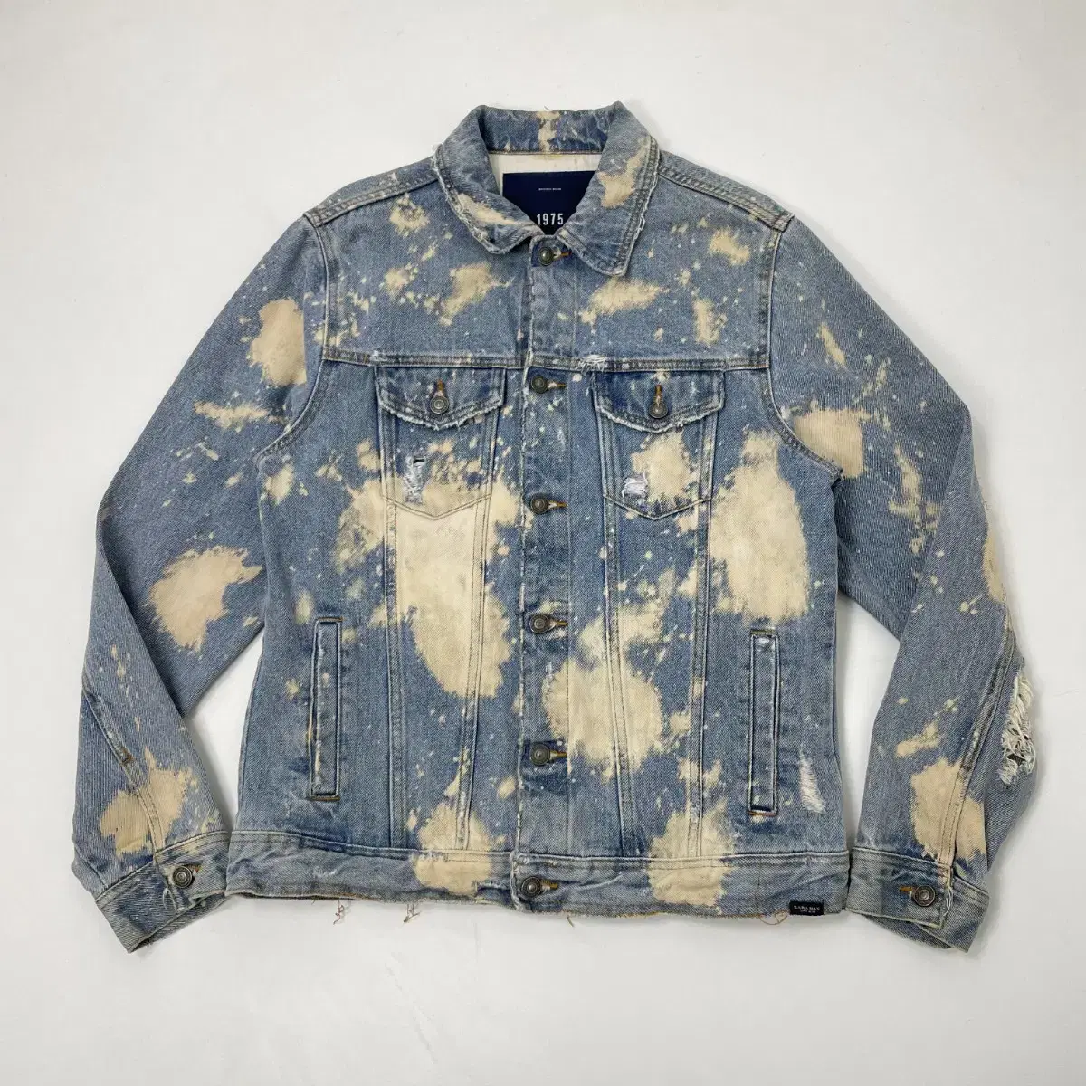 Zara 1975 Damage Wash Vintage Denim Jacket Jeans Jacket